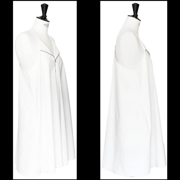 New 3.1 Phillip Lim cotton zip trapeze tent swing relaxed crisp poplin minidress - Picture 4 of 16